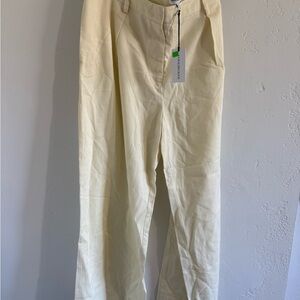 Weworewhat Ivory Wide Leg Trousers
